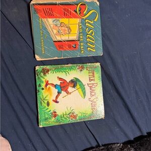 Vintage Kids Board Book Set - Blue & Green Covers, Vintage. Fair Condition